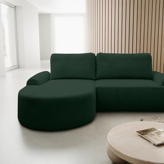 VENASI DREAM Gauche Canapé dangle CORD avec fonction sommeil et coffre de lit Canapé dangle Canapé-lit en L VERT