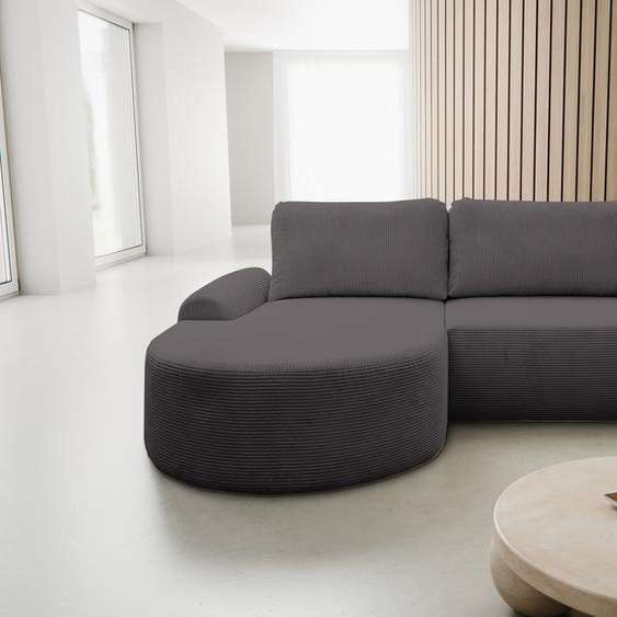 VENASI DREAM Gauche Canapé dangle CORD avec fonction sommeil et coffre de lit Canapé dangle Canapé-lit forme L GRIS FONCE