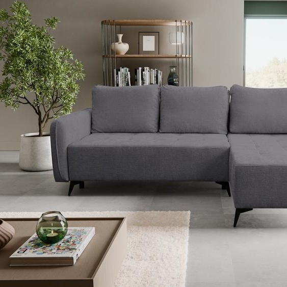 VENASI LUCKY Canapé dangle universel avec fonction sommeil et coffre de lit Gris foncé Canapé-lit dangle Canapé ASTRA 19