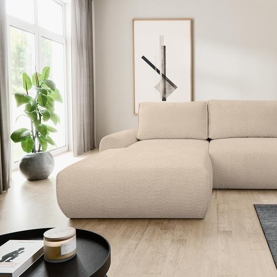 VENASI MOON Canapé dangle droit avec fonction sommeil et coffre de lit Canapé dangle Canapé-lit en L CAPPUCCINO