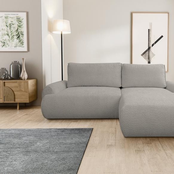 VENASI MOON Canapé dangle droit avec fonction sommeil et coffre de lit Canapé dangle Canapé-lit en L GRIS