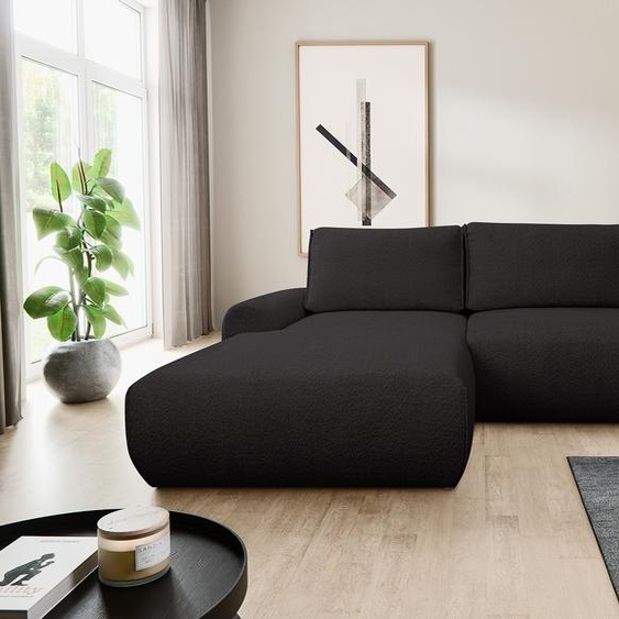 VENASI MOON Canapé dangle gauche avec fonction sommeil et coffre de lit Canapé dangle Canapé-lit en L NOIR