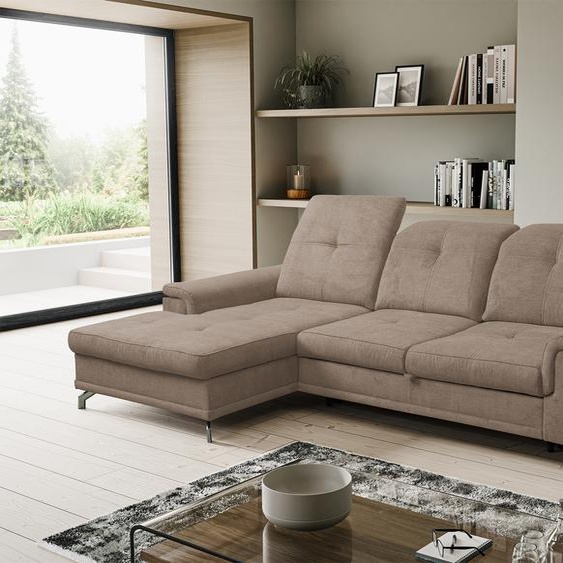 VENASI PANAMA Canapé dangle gauche avec fonction sommeil et coffre de lit Canapé dangle en L Canapé-lit MARRON