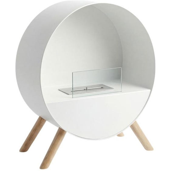 Venere - Cheminée au bioéthanol sur pied 60x72x30 cm avec brûleur 1 litre et pieds en bois de pin blanc