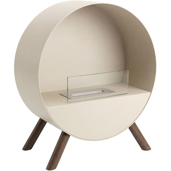 Venere - Cheminée au bioéthanol sur pied 60x72x30 cm avec brûleur 1 litre et pieds en bois de pin taupe