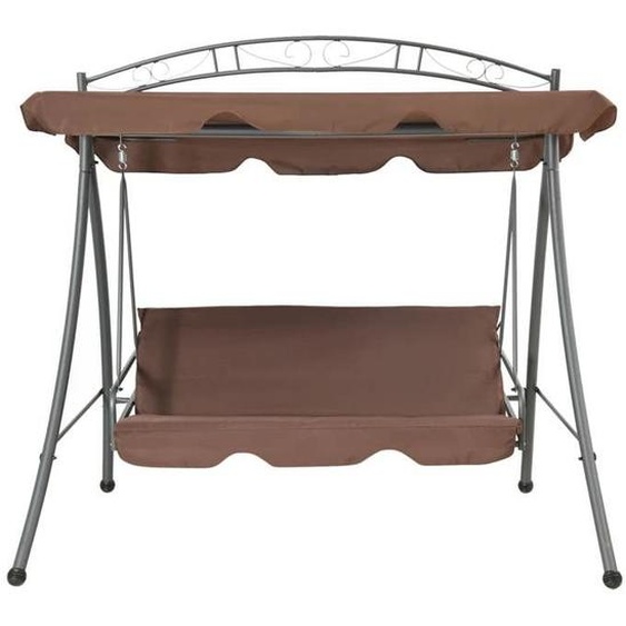 VENTE-FLASH Balancelle convertible dextérieur - avec auvent Café (621401)ZLH