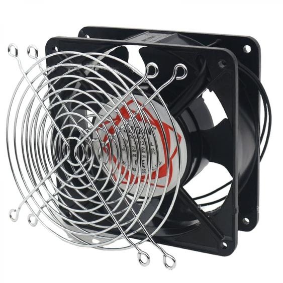 Ventilateur axial pour cassette de cheminée, insérable, haute température, de pales métalliques, silencieux et universel. 120 x 120 x 38 mm - Aiperq