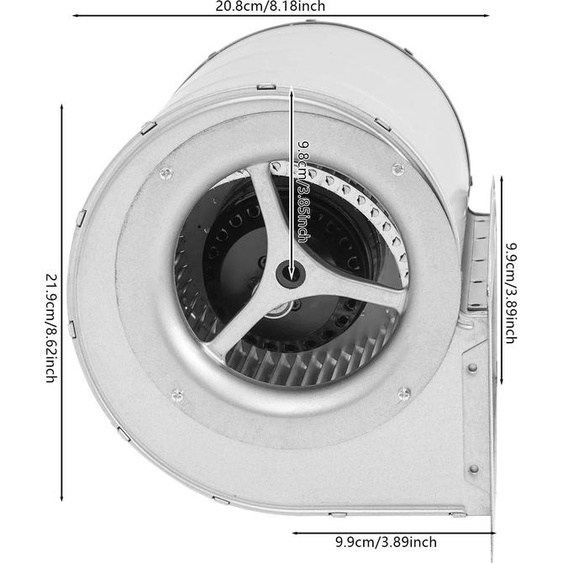Ventilateur centrifuge - Ventilateur radial industriel - 150 W - 220 V - Haute efficacité - Argent