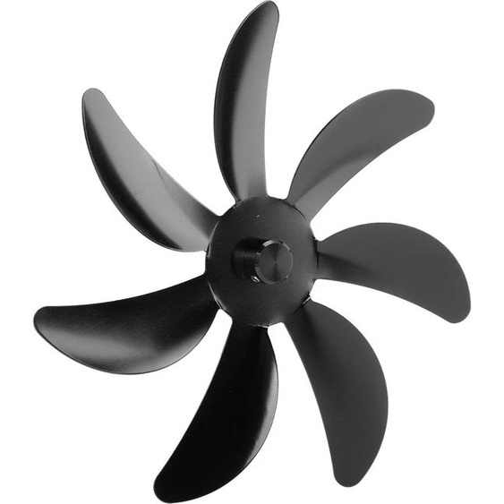 Ventilateur de poêle Pales en alliage daluminium 7 pales Installation facile Pales de ventilateur de cheminée universel Remplacement pour ventilateur de cheminée Noir