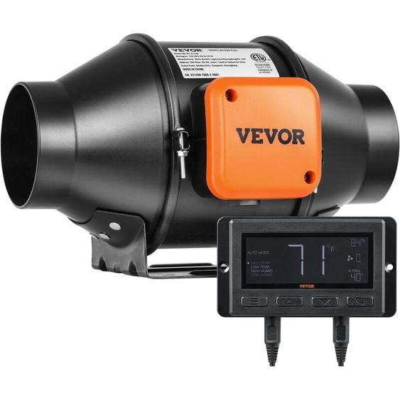 Ventilateur deExtraction 100 mm Extracteur deAir Conduit 348 m³/h 21 w Regulateur Temperature Humidite Silencieux Moteur Electrique pour