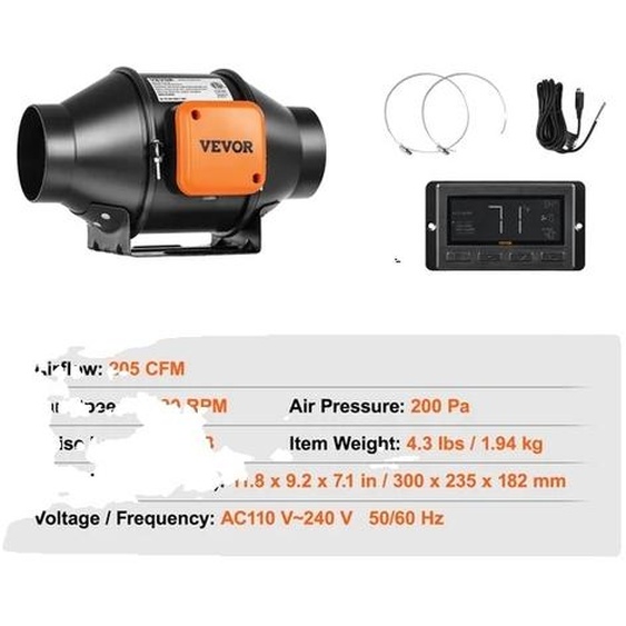 Ventilateur en ligne, régulateur de température et dhumidité, moteur EC
