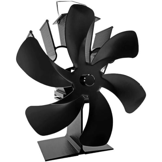 Ventilateur Poele à Bois 6 Pales Ventilateur Cheminée Alimenté à la Chaleur Ventilateur Silencieux Accessoire de cheminée et poêle