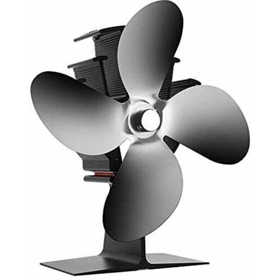 Ventilateur Poele Bois 40°C Démarrage Opération Silencieuse, 4 Lames Ventilateur de Poele est Alimenté par la Chaleur, pour Poêle à Bois, Cheminée