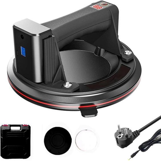 Ventouse, capacité de charge 200 kg, construction durable en caoutchouc et métal, boîte en plastique noir