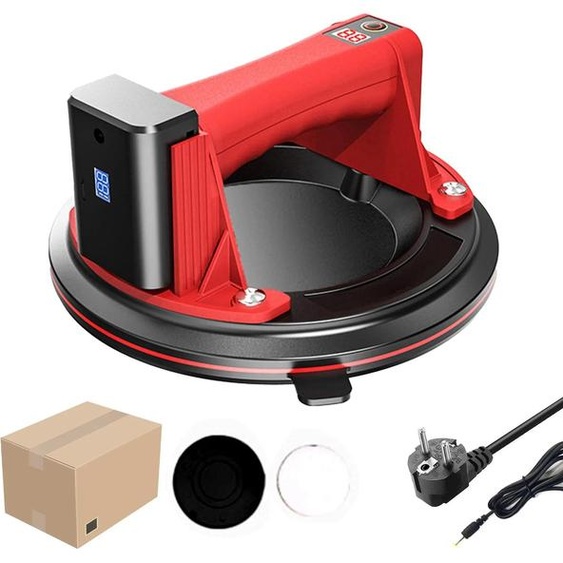 Ventouse électrique à vide, taille 8 pouces, capacité de charge de 200 kg, matériau en caoutchouc durable, boîte en papier rouge