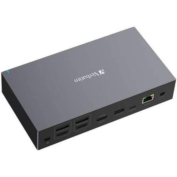 Verbatim CDS-17, Avec fil, USB 3.2 Gen 1 (3.1 Gen 1) Type-C, 100 W, 3,5 mm, 1000 Mbit/s, Noir, Gris 32172