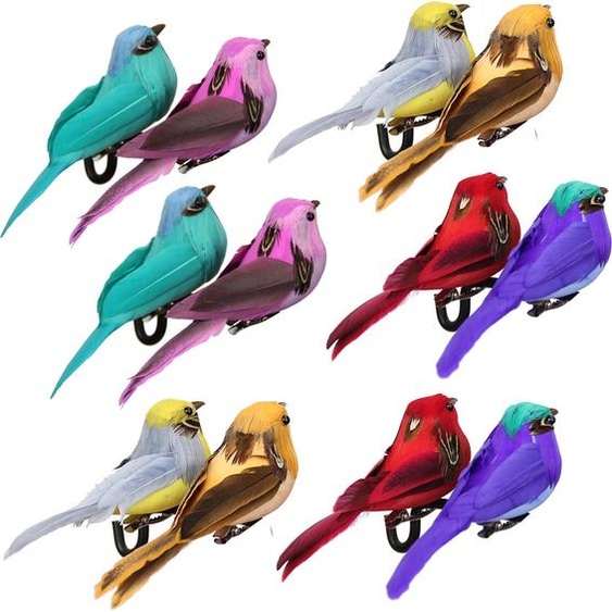 Véritable plume Simulation doiseau Mori Garden Oiseau décoratif Mousse Art Faux oiseau