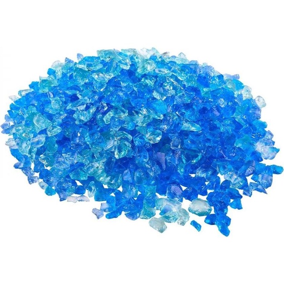 Verre à feu 12-19mm pour foyer - briques de verre en bleu aqua, bleu caraïbe, vert aqua