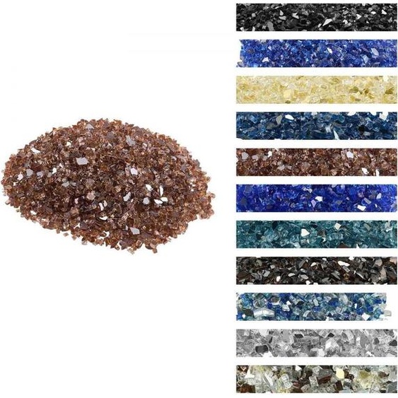 Verre à feu 4,5kg Deko - roches de verre 6,35mm - verre de cheminée pierres de verre en couleur cuivre