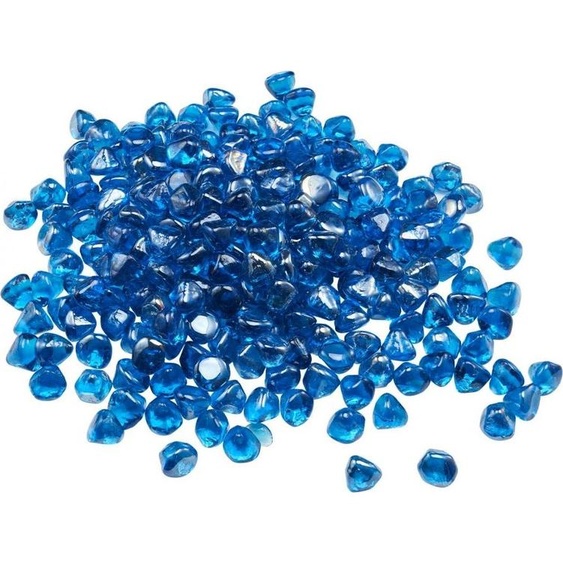 Verre à feu 9kg - roches de verre 25,4mm - verre de cheminée pierres de verre - pierre décorative en bleu Caraïbes