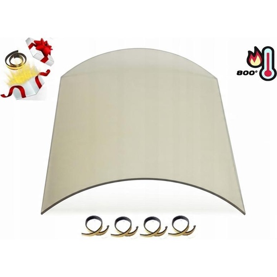 Verre de cheminée courbé Hark LINOX et VIVERA – BARONESSE, COMFORT. Vitre de poêle et cheminée, résistant à la chaleur.