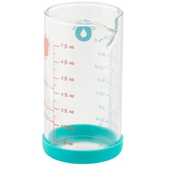 Verre mesureur en verre avec silicone 20cl bleu