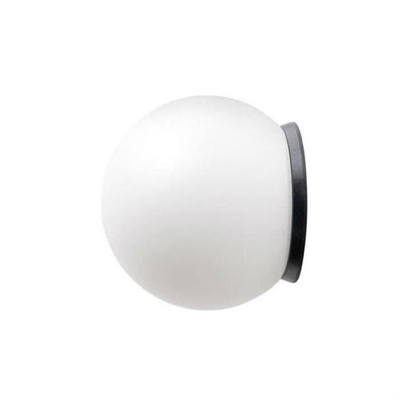 Applique de salle de bain - ZANGRA - Verre Soufflé - Ø20cm - Noir - IP65