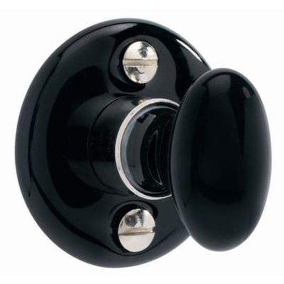 Verrou pour porte avec poignée porcelaine nickel ébène