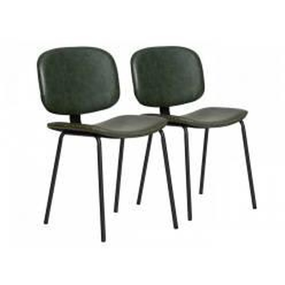 Vert Lot de 2 chaises de table LAFIO Vert  - Tissu - 0
