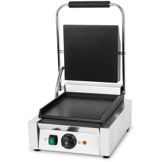 VERTES Gril de contact, plaque de cuisson en fonte plate, 1800 watts Gastronomie Multigrill pour galettes, viande, légumes, sandwich, boîtier en acier inoxydable