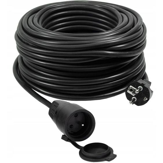 Vertex - PZO50M Rallonge rétractable 50 m 3x2,5 mm noir ou orange. Livraison aléatoire
