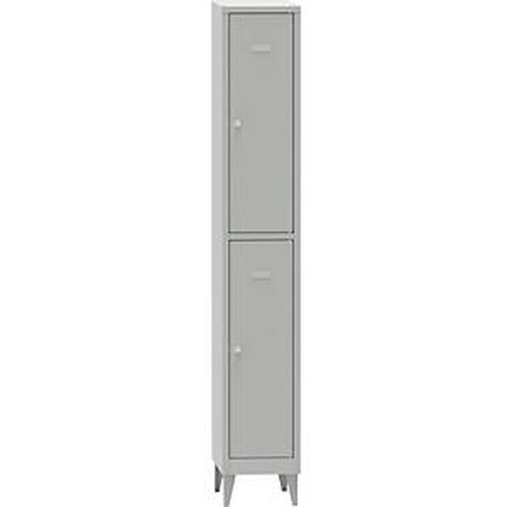 Vestiaire budget monobloc 2 casiers - 1 colonne - Gris