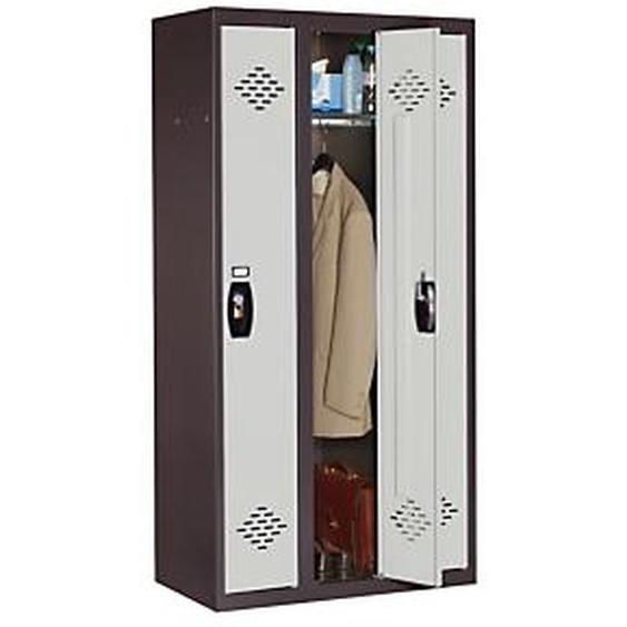 Vestiaire métal Avantage monobloc industrie propre 3 colonnes - Corps Anthracite - Portes Gris
