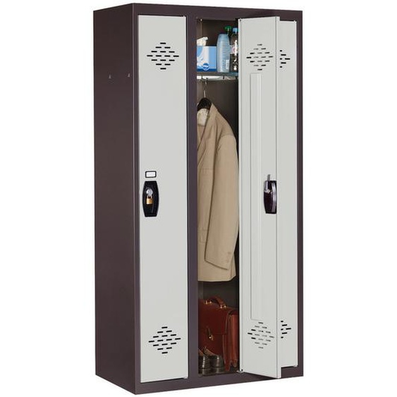 Vestiaire métal Avantage monobloc industrie propre 3 colonnes - Corps Anthracite - Portes Gris