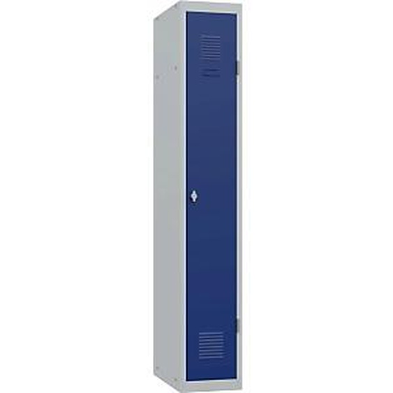 Vestiaire métal Budget industrie propre - Élément Départ L.30 cm - Corps Gris - Porte Bleu