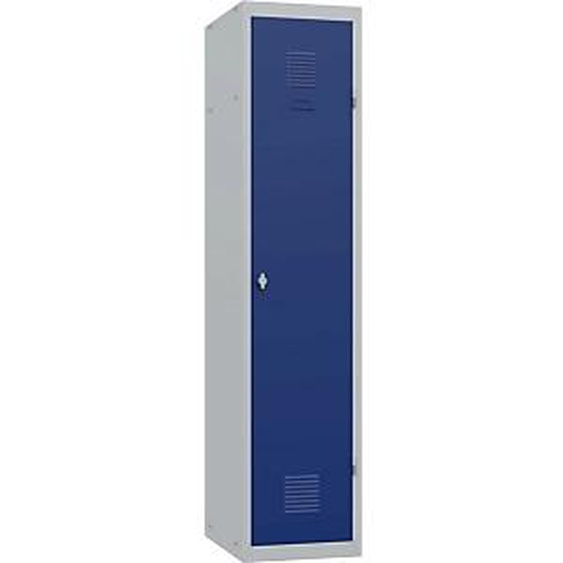 Vestiaire métal Budget industrie salissante - Élément Départ L.40 cm - Corps Gris - Porte Bleu