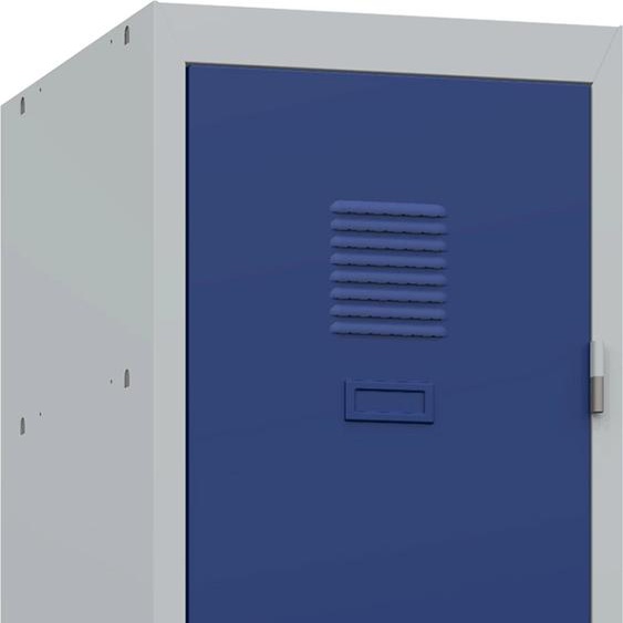 Vestiaire métal Budget industrie salissante - Élément Départ L.40 cm - Corps Gris - Porte Bleu