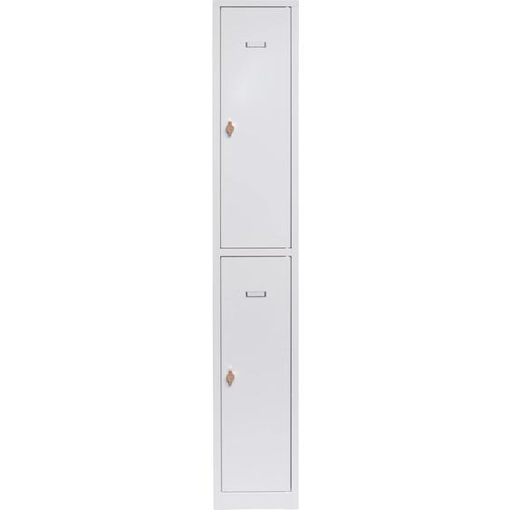 Vestiaire métal Budget monobloc 1 colonne L.30 cm - 2 casiers - Gris