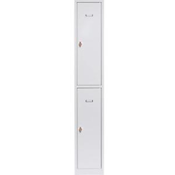 Vestiaire métal Budget monobloc 1 colonne L.30 cm - 2 casiers - Gris