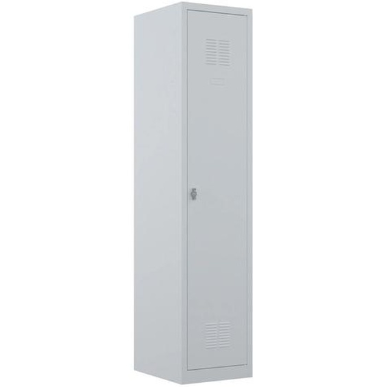 Vestiaire métal Budget monobloc industrie salissante - 1 colonne L.40 cm - Gris
