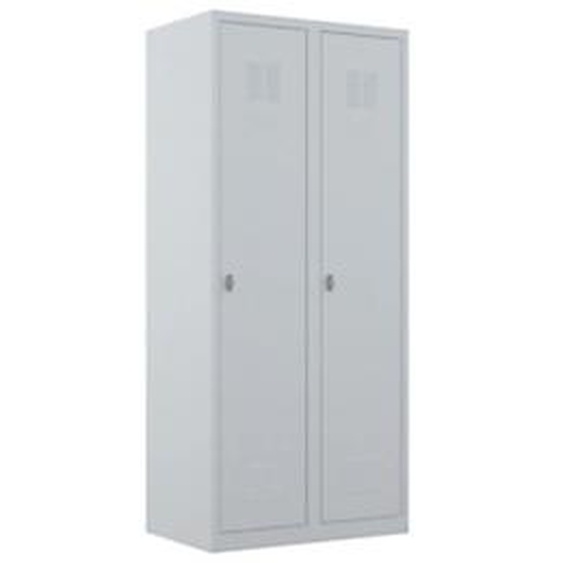 Vestiaire métal Budget monobloc industrie salissante - 2 colonnes L.80 cm - Gris