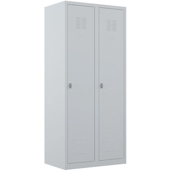 Vestiaire métal Budget monobloc industrie salissante - 2 colonnes L.80 cm - Gris