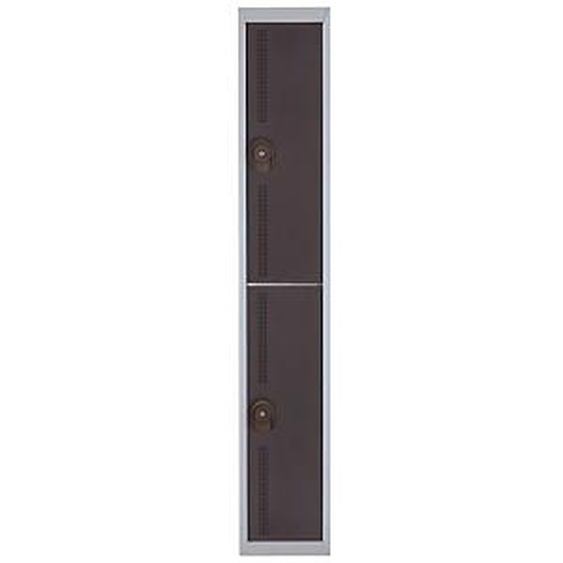 Vestiaire métal Team Color 2 casiers - 1 colonne L.30 cm - Corps Gris - Portes Anthracite