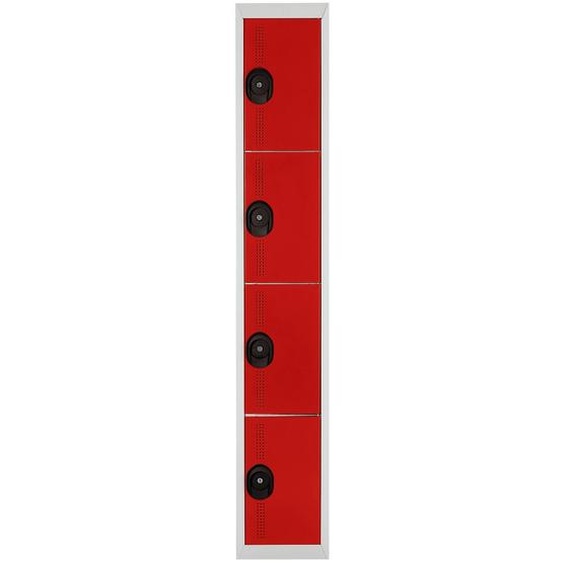 Vestiaire Team Color 4 casiers - L.30 cm - Rouge