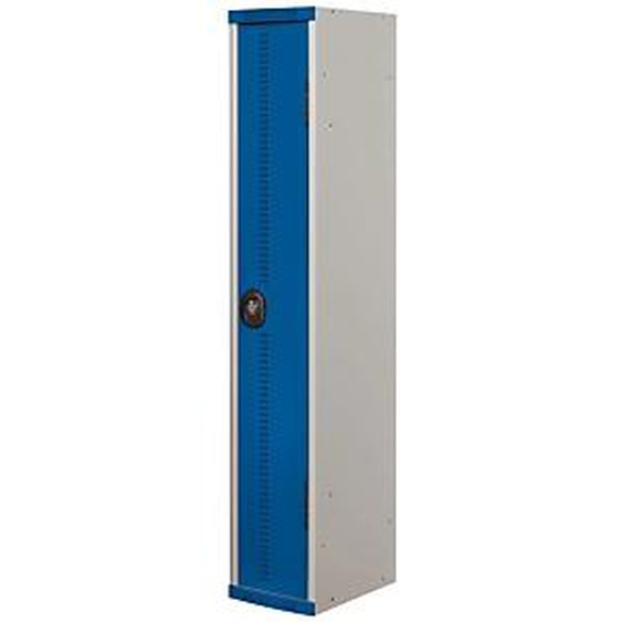 Vestiaire métal Team Color industrie propre - 1 colonne L.30 cm - Corps Gris - Porte Bleu