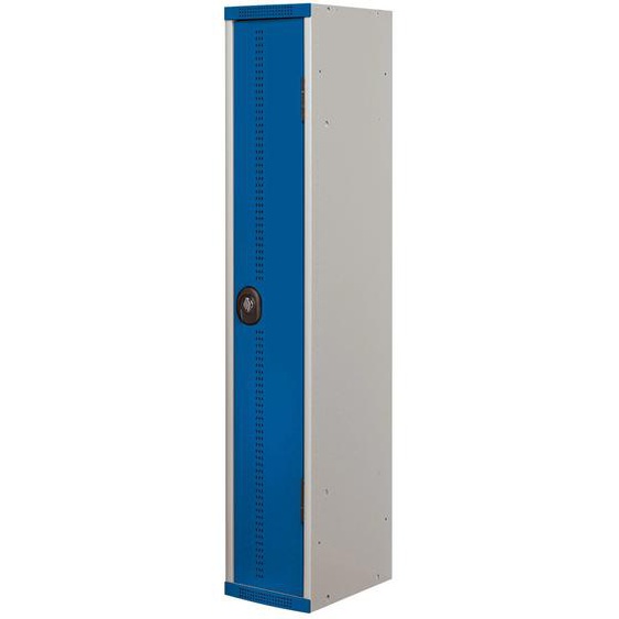 Vestiaire métal Team Color industrie propre - 1 colonne L.30 cm - Corps Gris - Porte Bleu