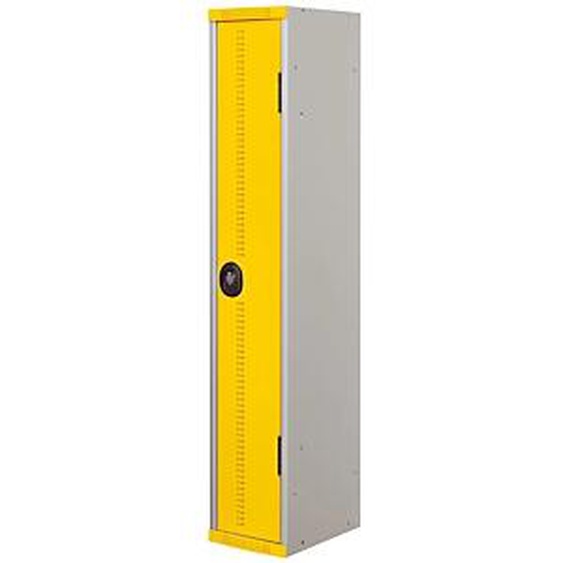 Vestiaire métal Team Color industrie propre - 1 colonne L.30 cm - Corps Gris - Porte Jaune