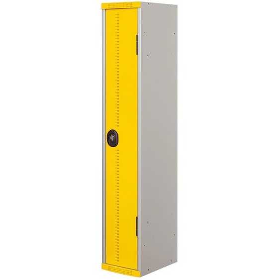 Vestiaire métal Team Color industrie propre - 1 colonne L.30 cm - Corps Gris - Porte Jaune
