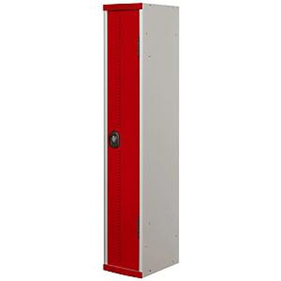 Vestiaire métal Team Color industrie propre - 1 colonne L.30 cm - Corps Gris - Porte Rouge
