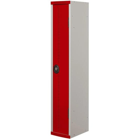 Vestiaire métal Team Color industrie propre - 1 colonne L.30 cm - Corps Gris - Porte Rouge
